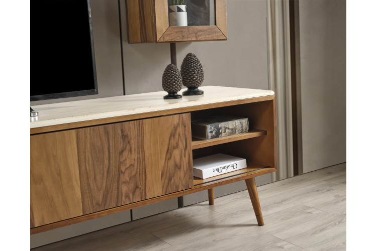 Assia Walnut Tv Unit - Enka Home - Enkahome -  Online Furniture Store Inegol Furniture