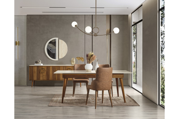 Assia Walnut Diningrom Set - Enka Home - Enkahome -  Online Furniture Store Inegol Furniture