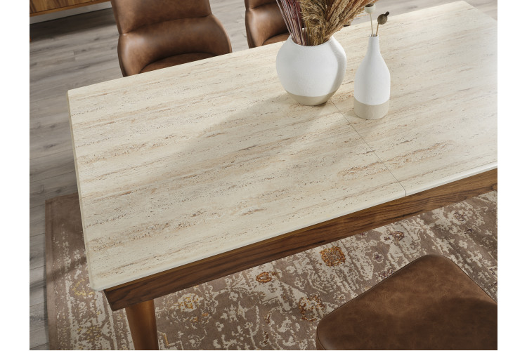 Assia Walnut Dinner Table - Enka Home - Enkahome -  Online Furniture Store Inegol Furniture