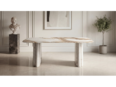 Table à manger à motif marbre Dalmatian