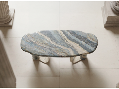 Table à manger à motif marbre Emerald