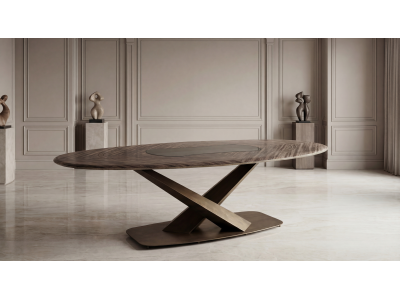 Table à manger à motif marbre Jacques