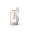 Bambu Standing Mirror with Hanging Cloth Bar