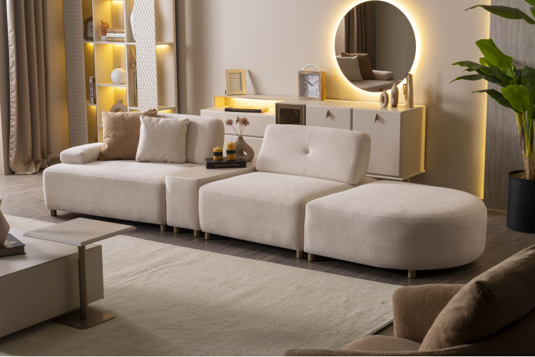 Beliz Four Seater Sofa with Wooden Module and Puff - Enka Home - Enkahome - Online Furniture Store Inegol Furniture Beliz Four Seater Sofa with Wooden Module and Puff - Enka Home - Enkahome - Online Furniture Store Inegol Furniture