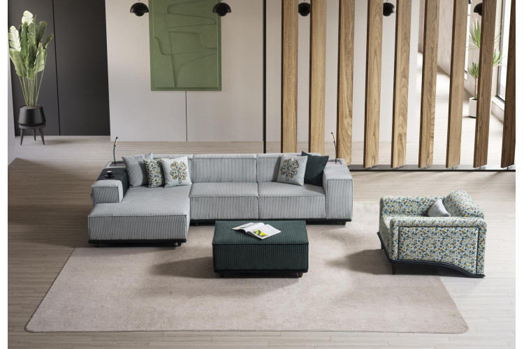 Evra Relax Corner Sofa Set (315x175) - Enka Home - Enkahome -  Online Furniture Store Inegol Furniture